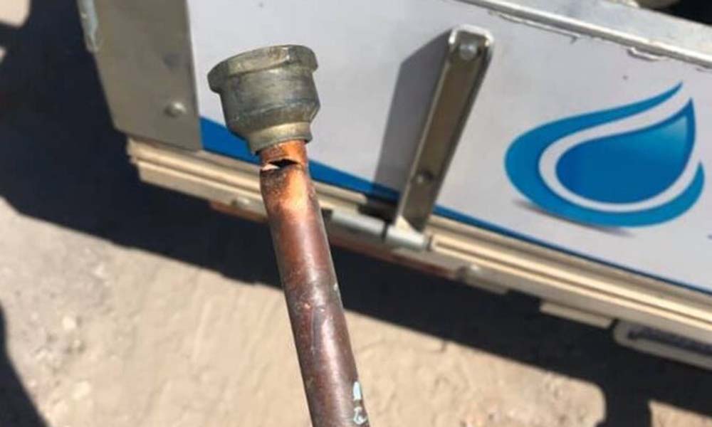 Gas Broken Pipe Causes Fire